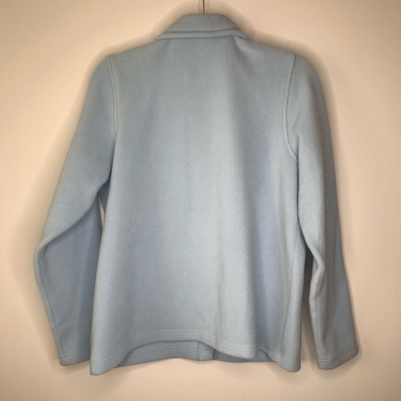 VTG L.L. BEAN Light Blue Fleece Teddy Bear Jacket Sz‎ M - Picture 3 of 7